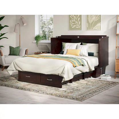 Lit escamotable coffre Chelsea Queen avec matelas