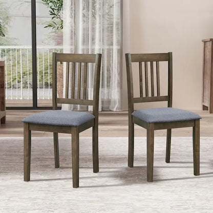 Ensemble Table et Chaises de Salle à Manger Carrée en Bois, Table à Manger Décontractée avec 4 Chaises de Salle à Manger Rembourrées pour Coin Repas de Cuisine