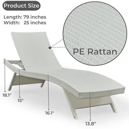 Chaises longues en osier tout temps - Lot de 2