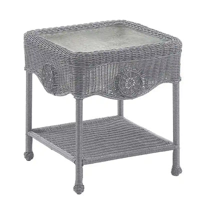 Table d'appoint en osier de résine Riviera de 18 pouces