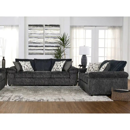 Ensemble canapé et causeuse en velours côtelé à grosses côtes Nason de Roundhill Furniture