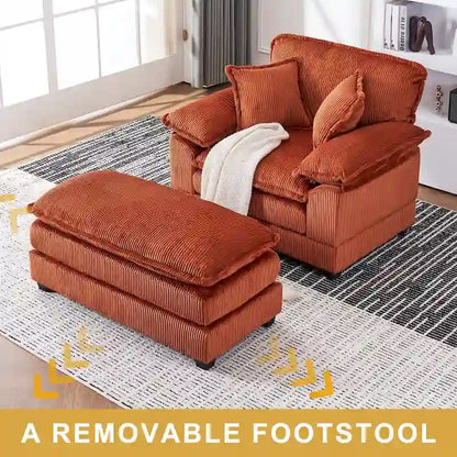 Fauteuil surdimensionné 56,9 W avec repose-pieds, fauteuil de lecture pour chambre à coucher, canapé-lit paresseux, canapé inclinable simple et moderne surdimensionné