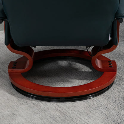 Fauteuil inclinable manuel pivotant en similicuir HomCom avec repose-pieds confortable et relaxant
