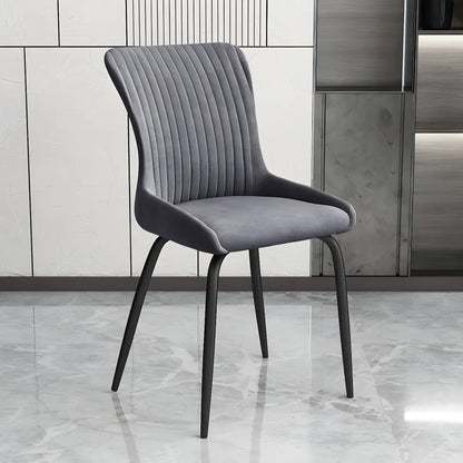 Chaises de salle à manger sans accoudoirs gris foncé industrielles