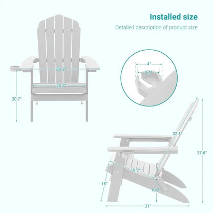 Bonosuki Lot de 2 chaises pliantes Adirondack pour patio et brasero