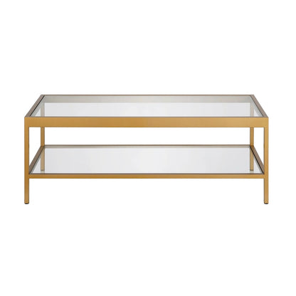 Table basse Alexis en métal et verre