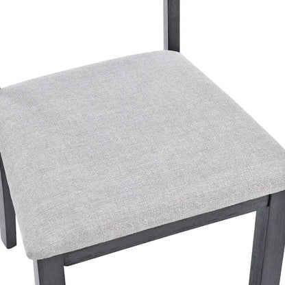 Lot de 4 chaises de salle à manger en bois à dossier à lattes