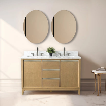 Meuble-lavabo Vanity Art avec évier en céramique et dessus en marbre reconstitué