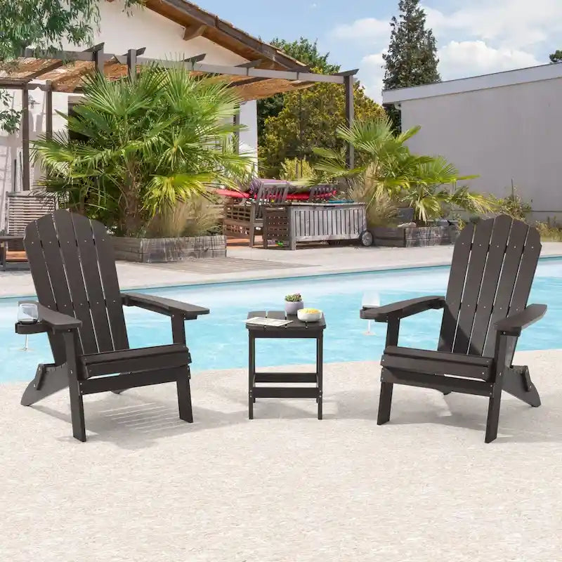 Bonosuki Lot de 2 chaises pliantes Adirondack pour patio et brasero