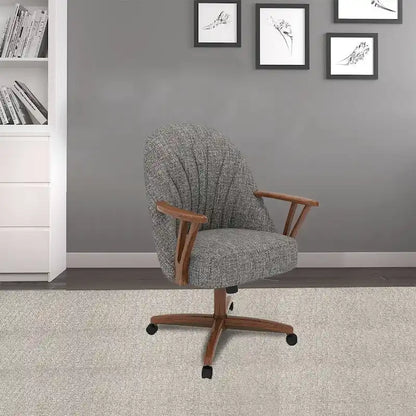 Chaise de salle à manger Chromcraft Cliff Caster, finition noyer