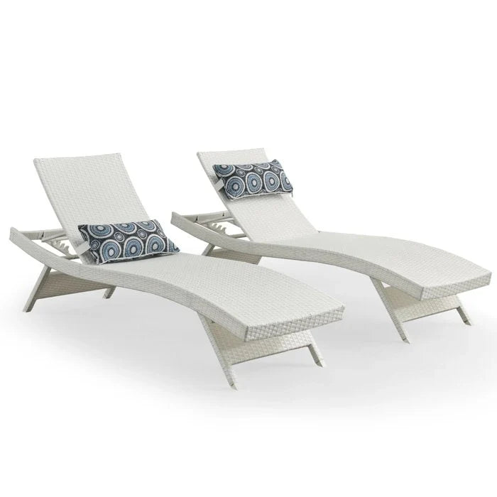Chaises longues en osier tout temps - Lot de 2