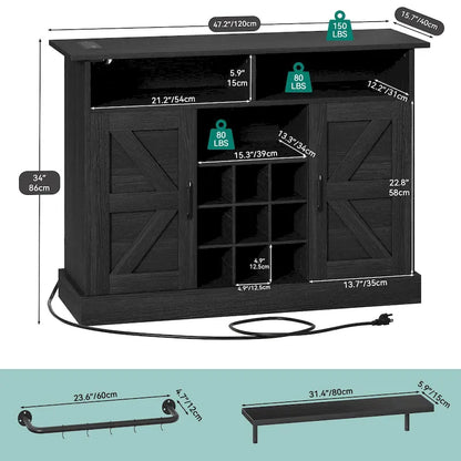 Moasis 52 Buffet Cabinet Meuble de bar à café de ferme