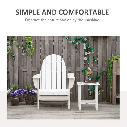 Chaise Outsunny Adirondack Pliante, Chaises de Plage Longues en Plastique HDPE Tout Temps pour Patio, Terrasse et Mobilier de Jardin