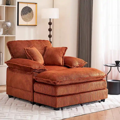 Fauteuil surdimensionné 56,9 W avec repose-pieds, fauteuil de lecture pour chambre à coucher, canapé-lit paresseux, canapé inclinable simple et moderne surdimensionné