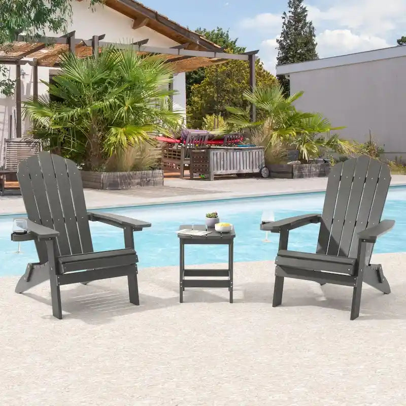 Bonosuki Lot de 2 chaises pliantes Adirondack pour patio et brasero