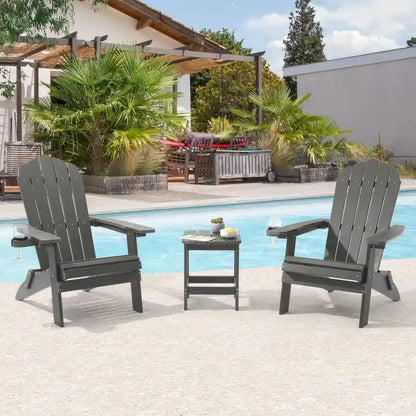 Bonosuki Lot de 2 chaises pliantes Adirondack pour patio et brasero