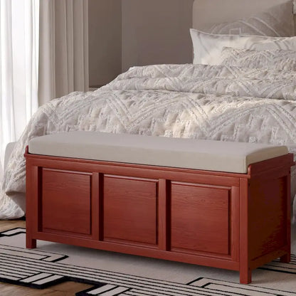 Banc de rangement ouvert en bois massif John Louis Home