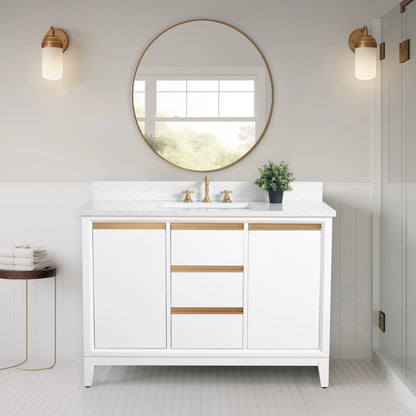 Meuble-lavabo Vanity Art avec évier en céramique et dessus en marbre reconstitué