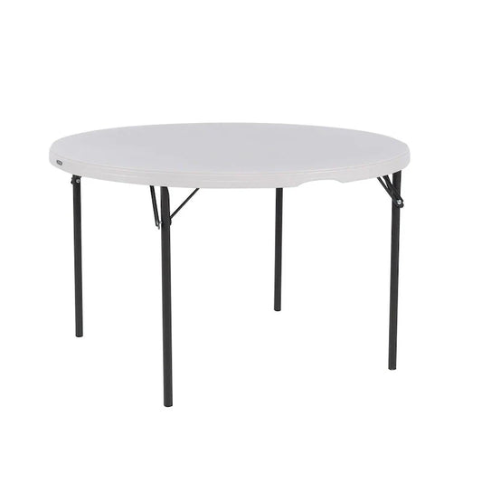 Table ronde pliante Lifetime de 48 pouces, qualité commerciale légère, intérieure/extérieure, blanche