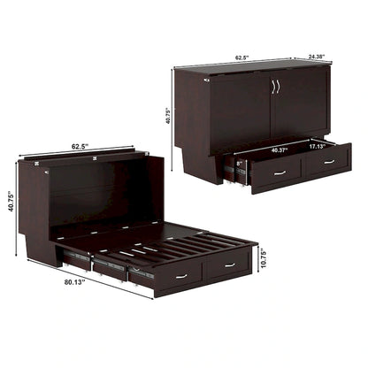 Lit escamotable coffre Chelsea Queen avec matelas