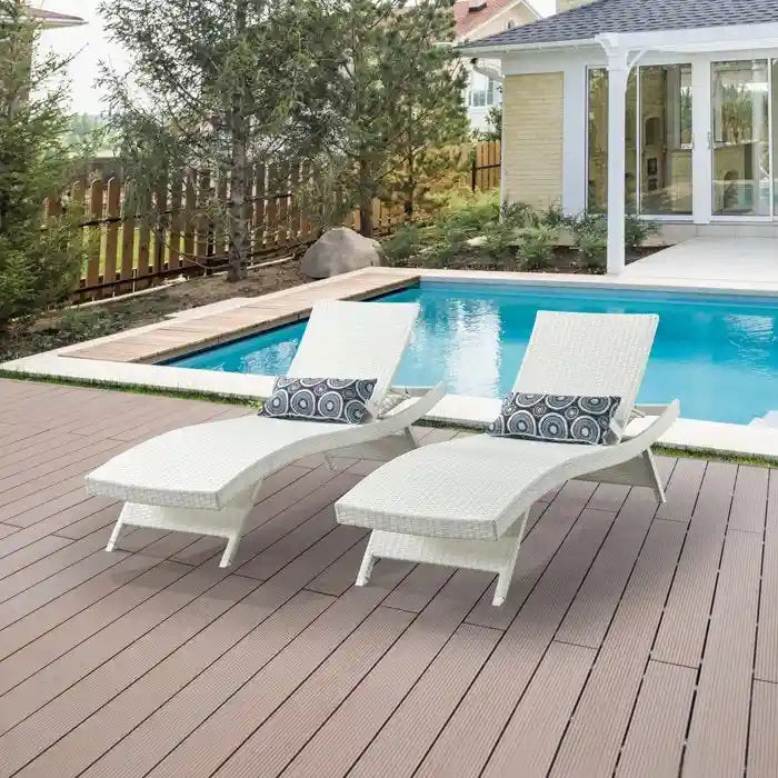 Chaises longues en osier tout temps - Lot de 2