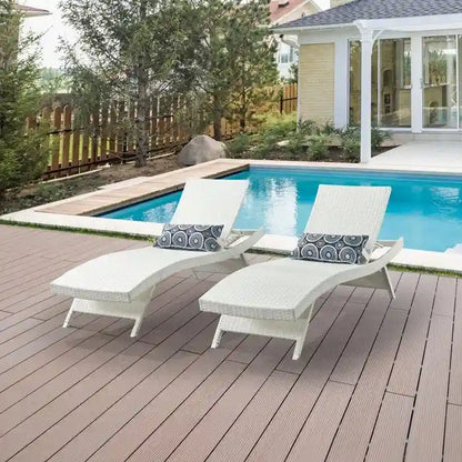 Chaises longues en osier tout temps - Lot de 2