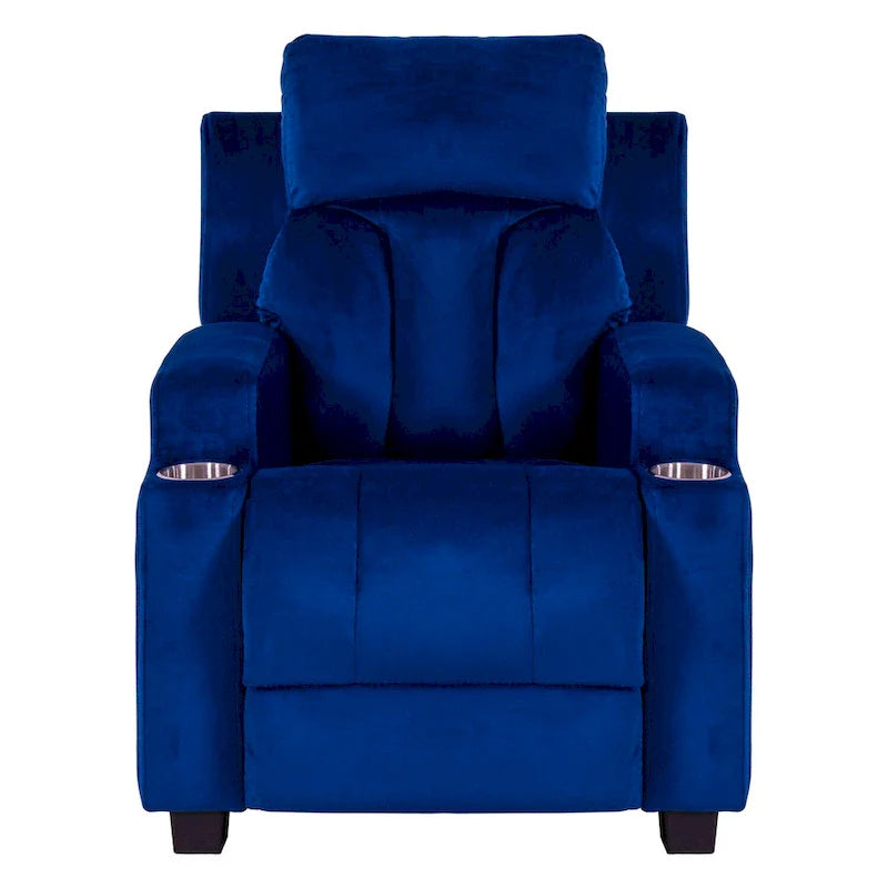 Fauteuil inclinable de luxe pour enfants avec repose-pieds, appuie-tête et 2 porte-gobelets, en microfibre, pour les enfants de 3 ans et plus