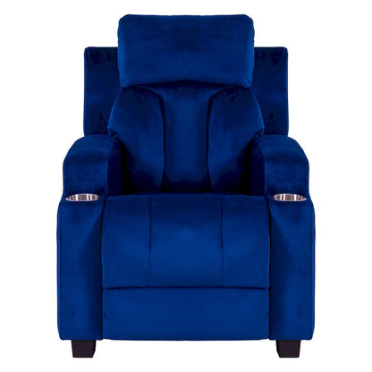 Fauteuil inclinable de luxe pour enfants avec repose-pieds, appuie-tête et 2 porte-gobelets, en microfibre, pour les enfants de 3 ans et plus