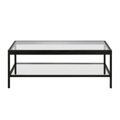 Table basse Alexis en métal et verre