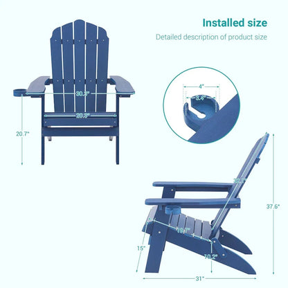 Bonosuki Lot de 2 chaises pliantes Adirondack pour patio et brasero