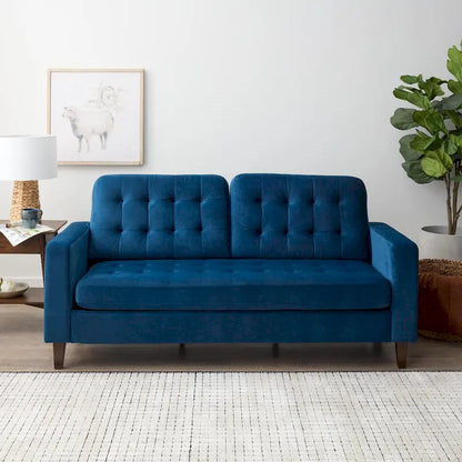 Canapé Brookside Brynn 76 po. avec accoudoirs carrés en similicuir/velours/tissu