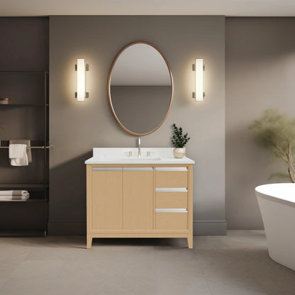 Meuble-lavabo Vanity Art avec évier en céramique et dessus en marbre reconstitué