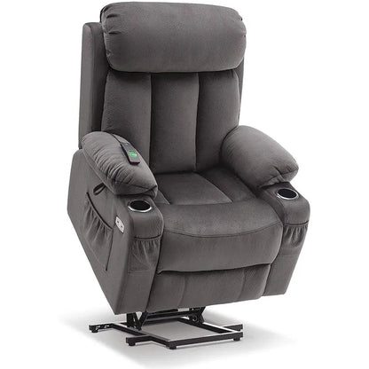 Fauteuil inclinable releveur électrique grand format MCombo avec repose-pieds extensible pour personnes âgées de grande taille, télécommande manuelle, porte-gobelets, tissu 7426