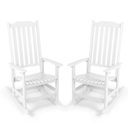 Vrakae 2 chaises berçantes à dossier haut résistantes aux intempéries pour patio