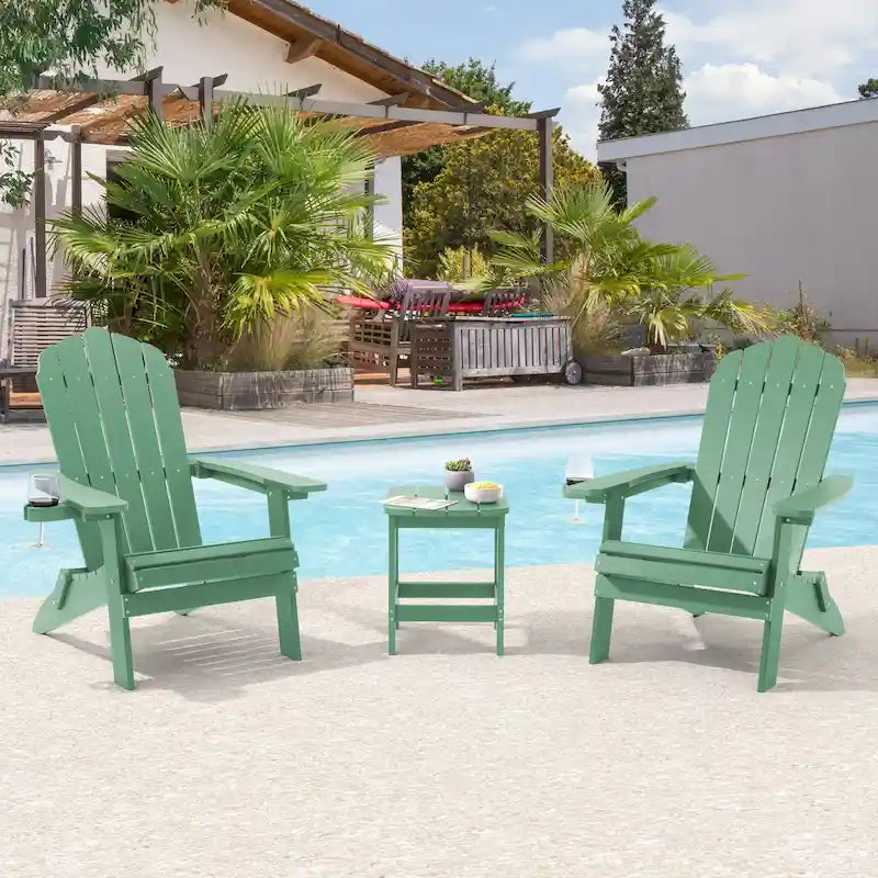 Bonosuki Lot de 2 chaises pliantes Adirondack pour patio et brasero