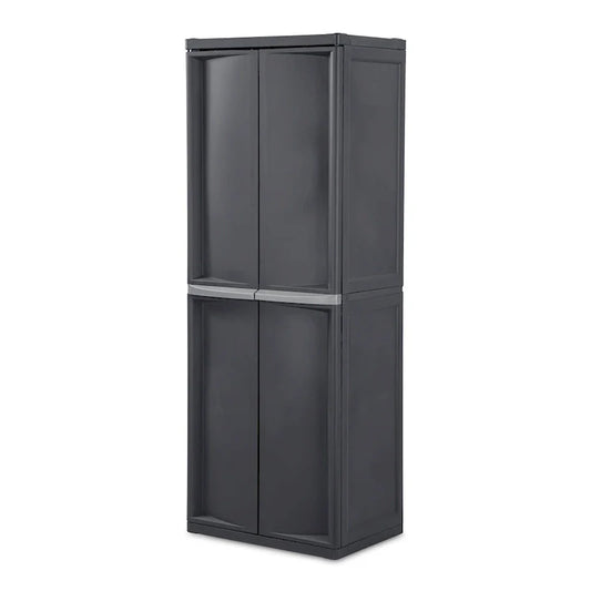 Sterilite Lot de 2 Organiseurs de Rangement à 4 Étagères Réglables pour Garage, Gris - Lot de 2
