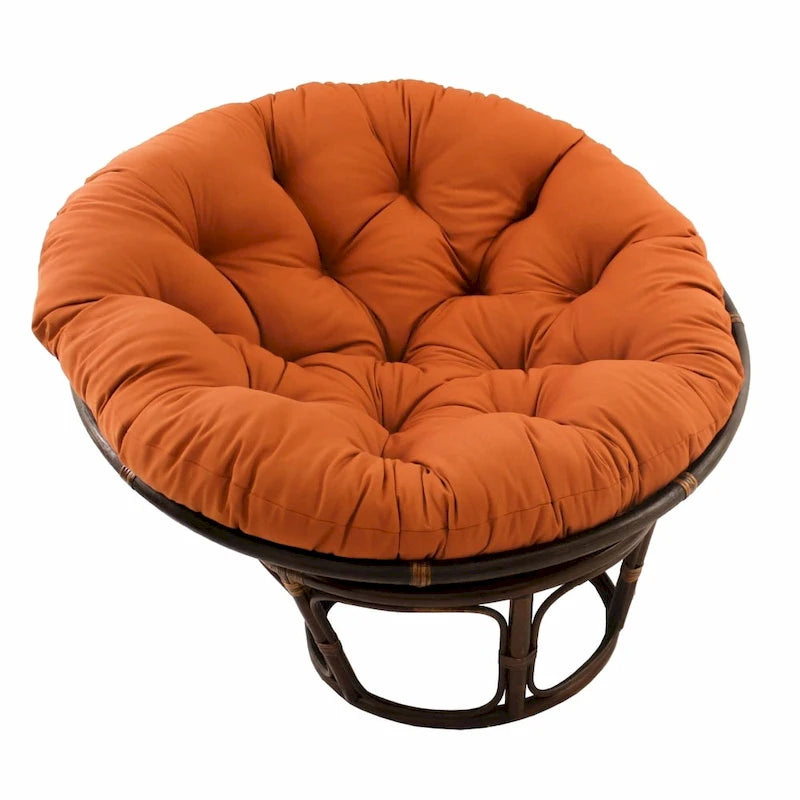 Fauteuil Papasan en rotin Bali 42 po avec coussin en sergé