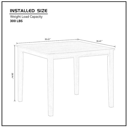 Ensemble Table et Chaises de Salle à Manger Carrée en Bois, Table à Manger Décontractée avec 4 Chaises de Salle à Manger Rembourrées pour Coin Repas de Cuisine
