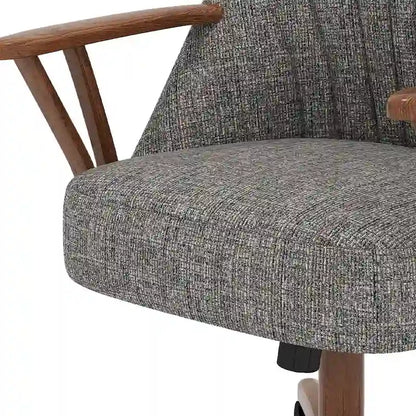 Chaise de salle à manger Chromcraft Cliff Caster, finition noyer
