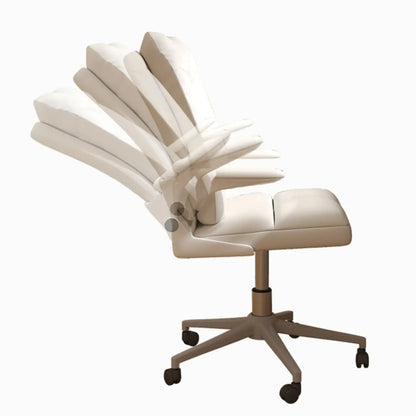 Chaise de bureau pivotante réglable en tissu blanc moderne