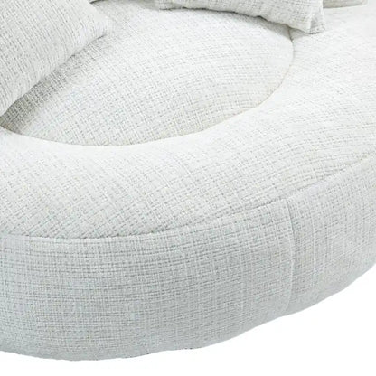Canapé paresseux à dossier haut en chenille avec 3 oreillers et pouf géant