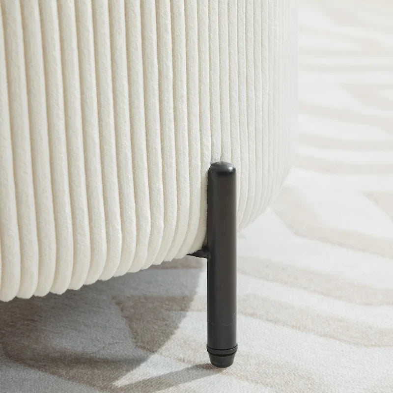Fauteuil d'appoint pivotant rembourré 42,3 W avec 4 oreillers et pouf de rangement demi-lune