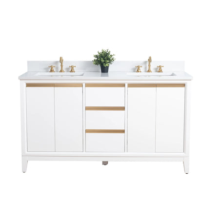 Meuble-lavabo Vanity Art avec évier en céramique et dessus en marbre reconstitué