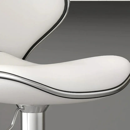 Tabouret de bar réglable pivotant à coussin en cuir