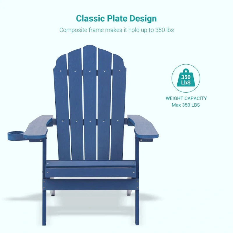 Bonosuki Lot de 2 chaises pliantes Adirondack pour patio et brasero