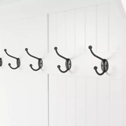Meuble d'entrée LuxenHome blanc en MDF avec banc de rangement