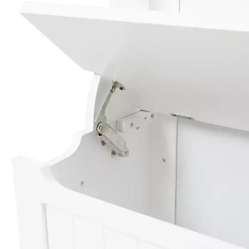 Meuble d'entrée LuxenHome blanc en MDF avec banc de rangement