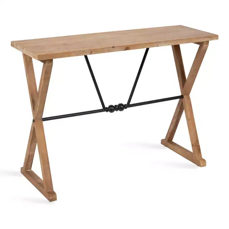 Kate and Laurel Travere Rectangle Wood Console Table, 42x16x30, Rustic Brown