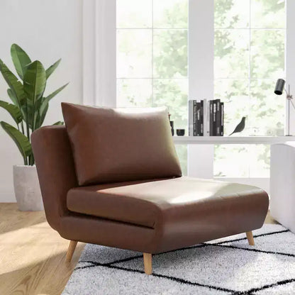 Fauteuil-lit pliant Merrick Lane avec capitonnage en canaux et oreiller