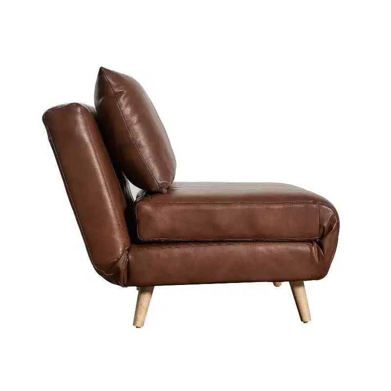 Fauteuil-lit pliant Merrick Lane avec capitonnage en canaux et oreiller